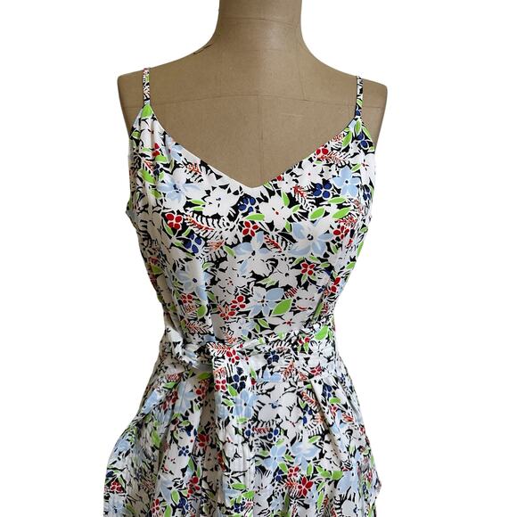 Likely Midi Dress Ariella Pink Floral Print Belted Ruffle Skirt New - Picture 7 of 13